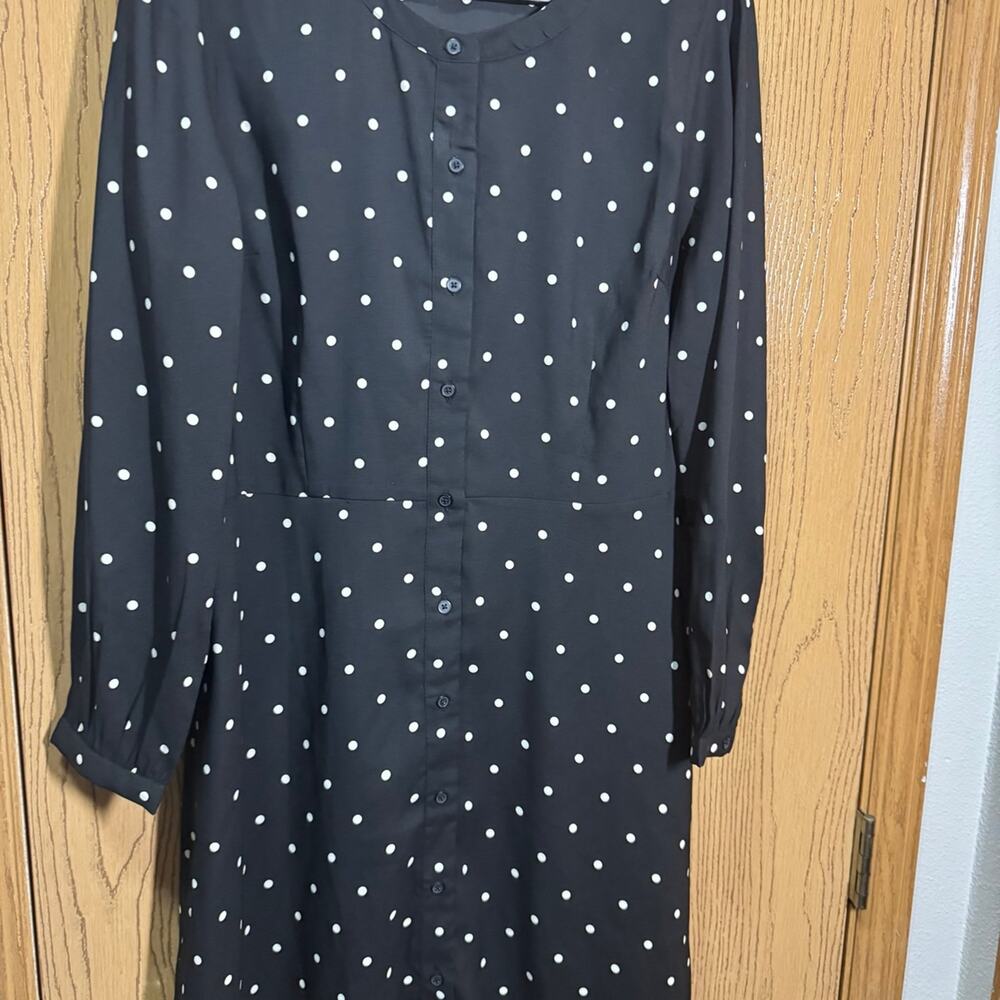 Loft petite polka dot button dress size 12 - Picture 2 of 9